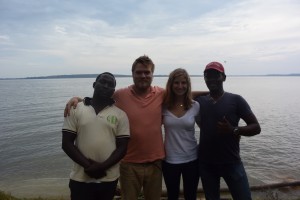 Bbaale, Gogo, Jeremiah, and I on our last day