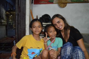 My host sisters in Bahn Mitraphap, Khon Kaen, Thailand