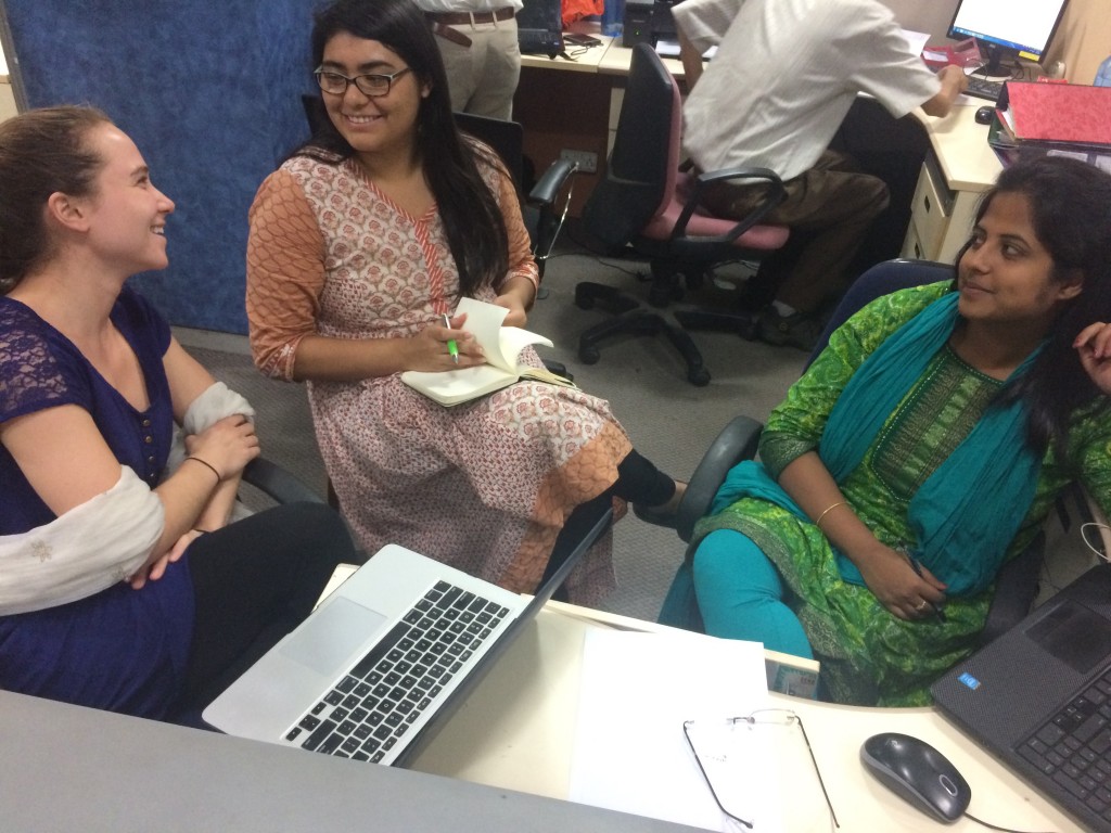 Christine and I with our coworker Sahana.