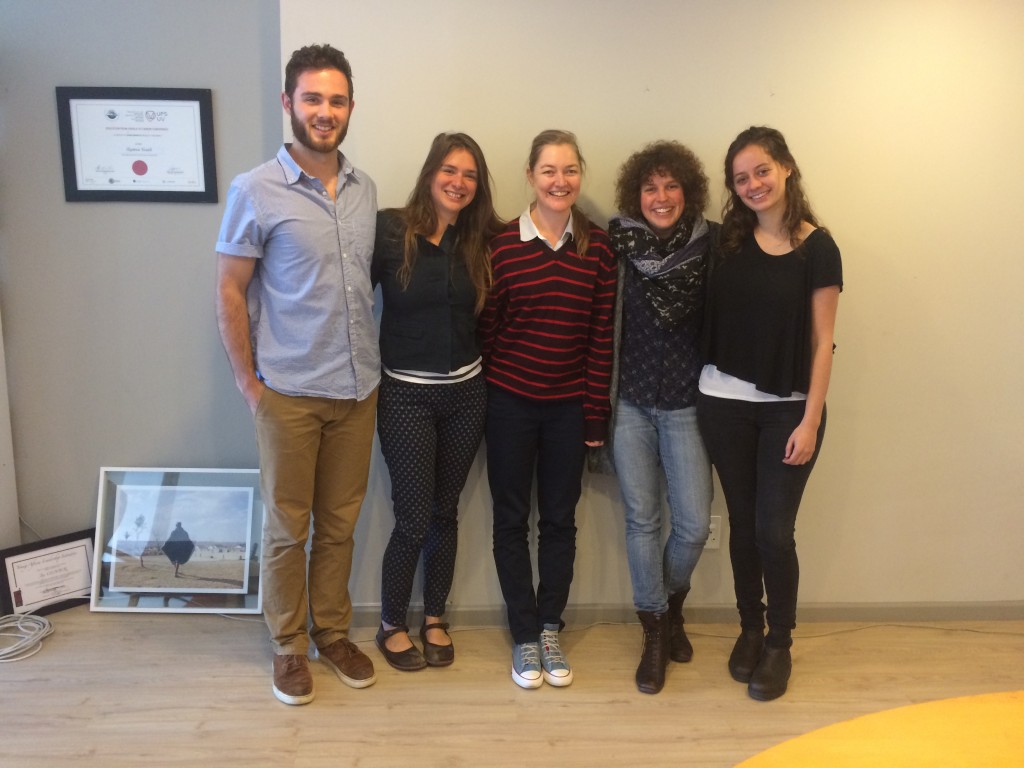 After our final presentation to some IY national staff. Left to right: Jake, Alex Smith (Fundraising Coordinator), Joy Olivier (Co-founder and Director), Zoe Mann (Community Coordinator), Me.