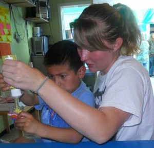 Figure 3: Javier and I making sand art in Rosarito, Mexico- Spring 2010