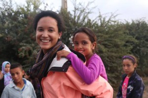 Making new friends while on assignment in a Moroccan village