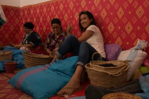 Spending time with the women workers at an argon oil co-op