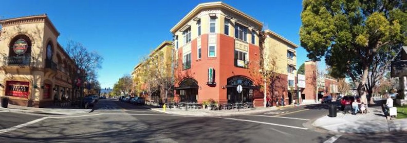 The charming main strip of downtown Campbell