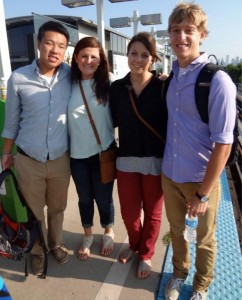 My team riding the L towards West Chicago