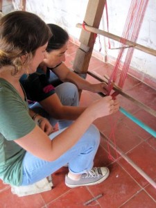 Learning how to weave at an artisan cooperative in El Salvador 