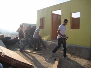 tom helping with outer wall