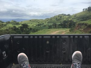 We had lots of passengers ride in the truck bed, but it wasn't until the last trip that we did it ourselves.