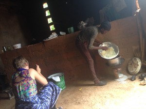 Cooking with Adama during my day-in-the-life experience.
