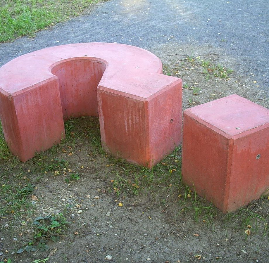 question mark sculpture