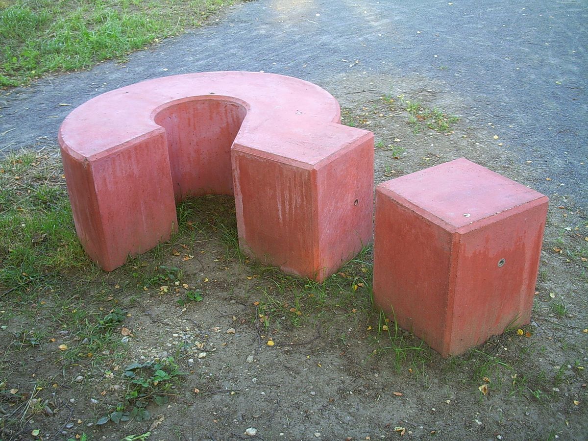 question mark sculpture