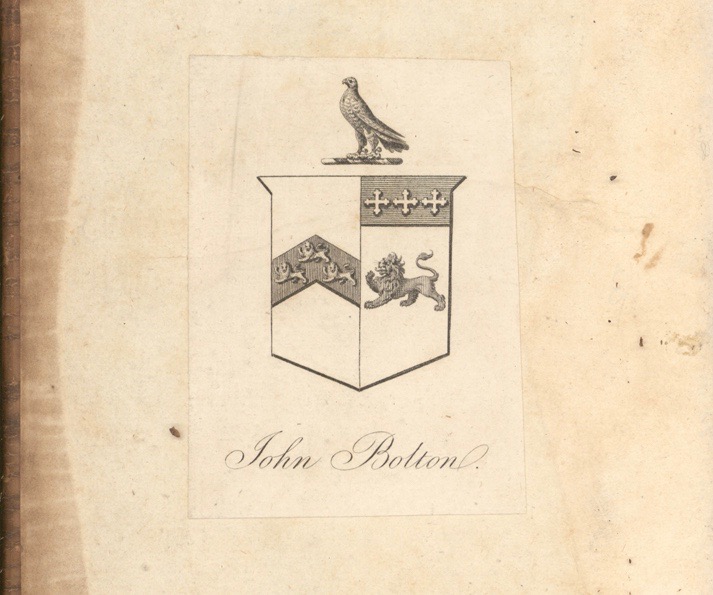 Book plate from John Bolton