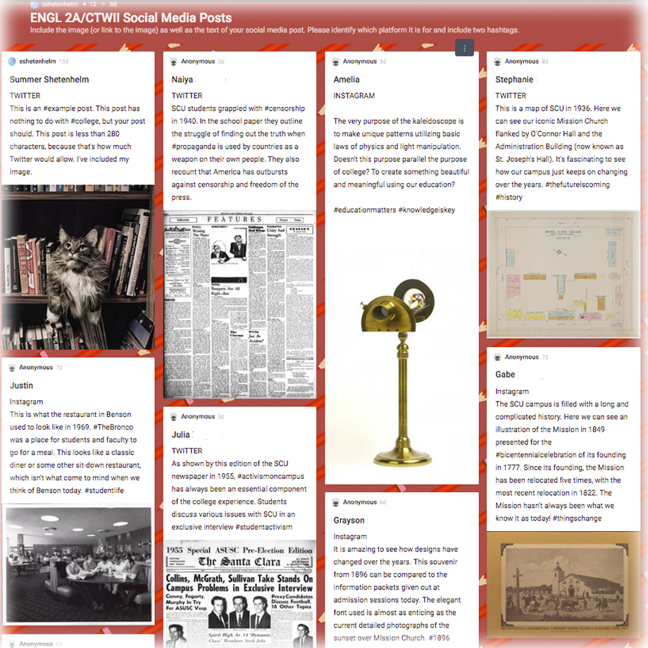 Screenshot of CTW 2 padlet