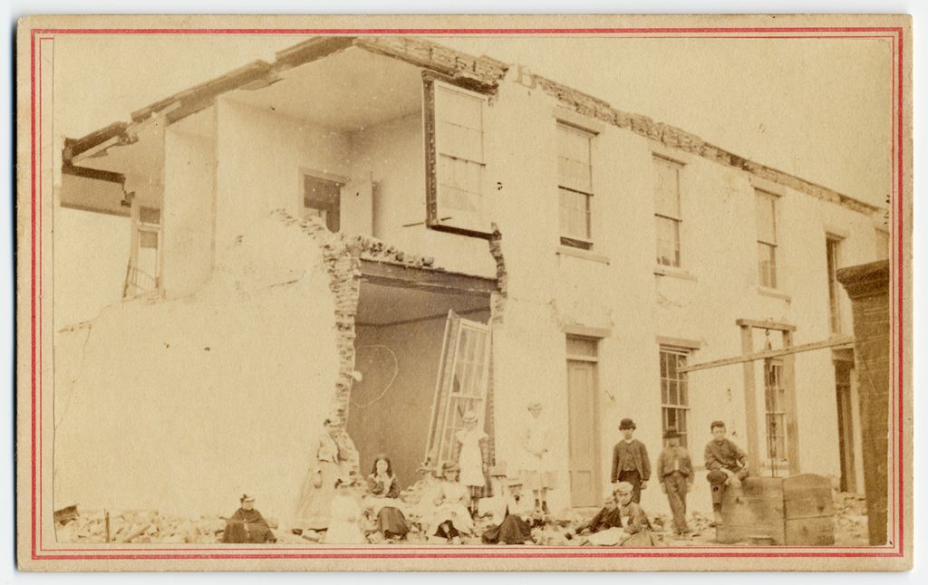 Estudillo residence in San Leandro after Oct. 21, 1868 earthquake