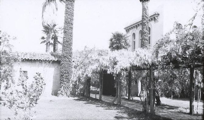 Mission Garden walkways intersection, taken during 1926 to 1930