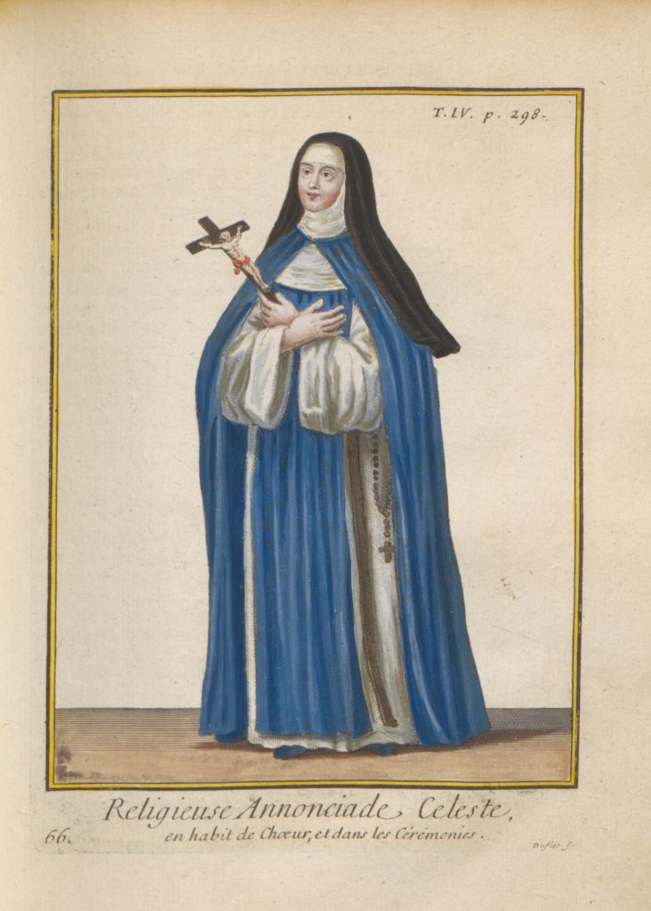 Woman religious in traditional blue habit