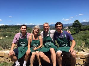 Trying new things with a cooking lesson with my family in Florence, Italy.