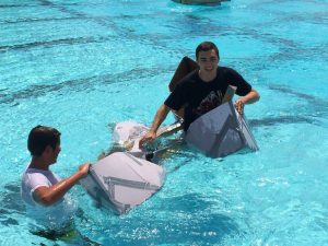 Learning how hard it is to make a boat out of cardboard and duct tape.
