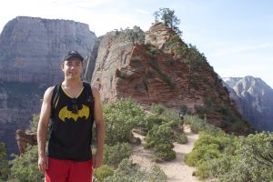 On Angel's Landing in Zion National Park, Utah, during a weekend road trip.
