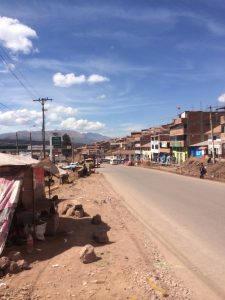 Road leading to one of the medical clinics