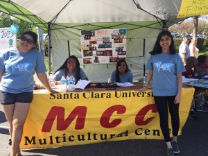 Tabling for the MCC at the annual Global Village. A street fair that showcases the diversity of the SCU and the greater community