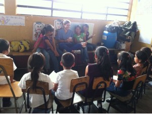 Surrounded by love. Teaching kids how to brush their teeth in Guatemala 