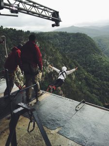 Bungee jumping in South Africa.