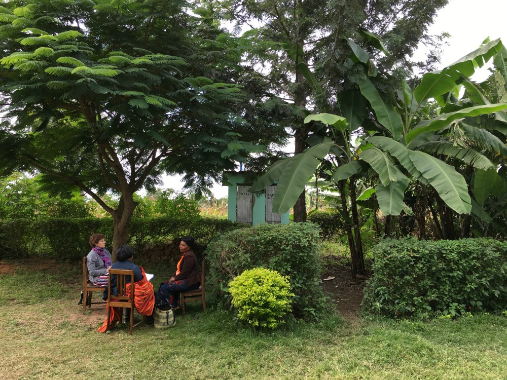 Leslie conducting a survey in Arusha